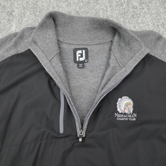FootJoy Pullover Sweater Mens Large Gray Black Nemacolin Country Club Golf Zip - Picture 15 of 16
